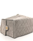 Suede Quilted Medium CHNL 25 Handbag Dark Grey