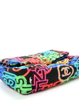 Fabric Quilted Neon Graffiti Medium CHNL 19 Flap Black Multicolor