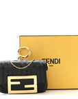 Nappa Matisse FF Embossed Nano Maxi Buckle Baguette Charm Black