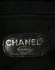 Caviar Embroidered Logo Shoulder Bag Black