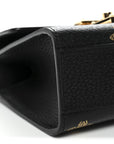 Grained Calfskin Bee Star Small Padlock Shoulder Bag Black