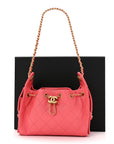 Caviar Quilted Mini CHNL 25 Handbag Coral