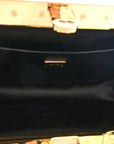 Satin Small Marlene Chain Clutch Black