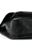 Crinkled Calfskin Matelasse Monogram Medium Niki Chain Satchel Black