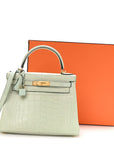 Matte Alligator Kelly Retourne 28 Vert D'eau
