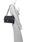 Caviar Quilted Jumbo Double Flap Black