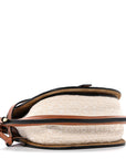Calfskin Canvas Anagram Mini Gate Dual Bag Ecru Tan