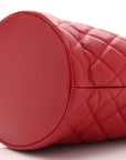 Calfskin Quilted Boy Bucket Bag Red