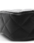Caviar Quilted Purse With Chain Black