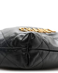 Shiny Calfskin Quilted Mini CHNL 22 Black