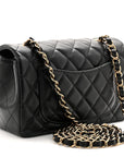Lambskin Quilted Mini Rectangular Flap Black