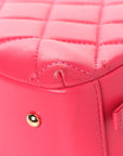 Lambskin Quilted Small Trendy CC Bowling Bag Pink