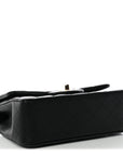 Lambskin Quilted Mini Top Handle Rectangular Flap Black