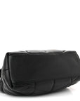 Lambskin Quilted Medium Loulou Puffer Monogram Chain Satchel Black