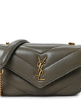 Lambskin Chevron Quilted Mini LouLou Dark Strong Moss