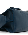 Grained Calfskin Neo Classic Silver Hardware Mini City Petrol Blue
