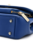 Caviar Quilted Small Business Affinity Flap Dark Blue