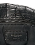Crocodile Embossed Lambskin Monogram Medium Niki Chain Satchel Black