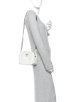 Soft Calfskin Diagramme Camera Bag White
