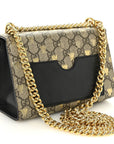 GG Supreme Monogram Bees Small Padlock Shoulder Bag Black