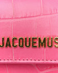 Calfskin Crocodile Embossed La Ceinture Bello Double Tour Belt Bag Pink