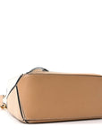 Calfskin Mini Woven Puzzle Bag Beige White
