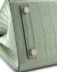 Matte Alligator Birkin Sellier 25 Vert D'eau