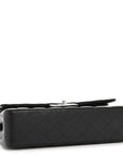 Lambskin Quilted Medium Double Flap Black