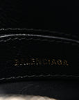 Signature Grained Calfskin Logo XXS Ville Top Handle Bag Black White