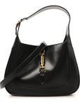 Boarded Dyana Lux Calfskin Small Jackie 1961 Hobo Black