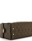 Canvas Quilted Small CHNL 25 Handbag Khaki
