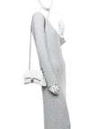 Crushed Calfskin Quilted Small Crush Chain Bag Optic White