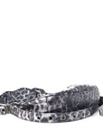 Metallic Agneau Arena Leopard Le Cagole Shoulder Bag XS Dark Grey