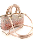 Satin Crystal Sequins Embroidered Micro Lady D-Joy Pink
