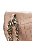 Calfskin Crocodile Embossed Medium Monogram Sunset Rose Antic