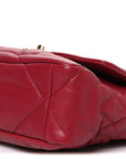 Lambskin Quilted Large CHNL 19 Flap Red