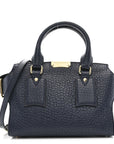 Signature Grain Small Clifton Bag Navy Blue