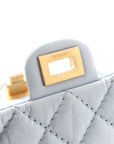 Aged Calfskin Quilted 2.55 Reissue Chain Waist Bag Light Blue