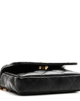 Lambskin Quilted Enamel Mini Belt Bag Black