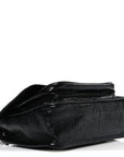 Crinkled Calfskin Matelasse Monogram Baby Niki Chain Satchel Black