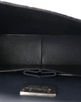 Metallic Snakeskin Jumbo Double Flap Blue