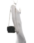 Crinkled Calfskin Matelasse Monogram Baby Niki Chain Satchel Black