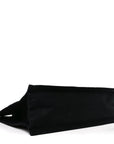 Embroidered Cotton Linen Rive Gauche Noe Tote Black Beige