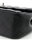 Lambskin Quilted Mini Square Flap Black