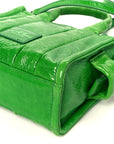 Shiny Crinkled Calfskin Mini The Tote Bag Fern Green