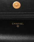 Lambskin Quilted CHNL 19 Wallet On Chain WOC Black