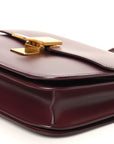 Box Calfskin Medium Classic Box Flap Bag Burgundy