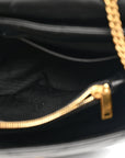 Calfskin Y Quilted Monogram Small Loulou Chain Satchel Black