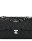 Caviar Quilted Small Double Flap Black