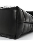 Lambskin Quilted Medium Loulou Puffer Monogram Chain Satchel Black